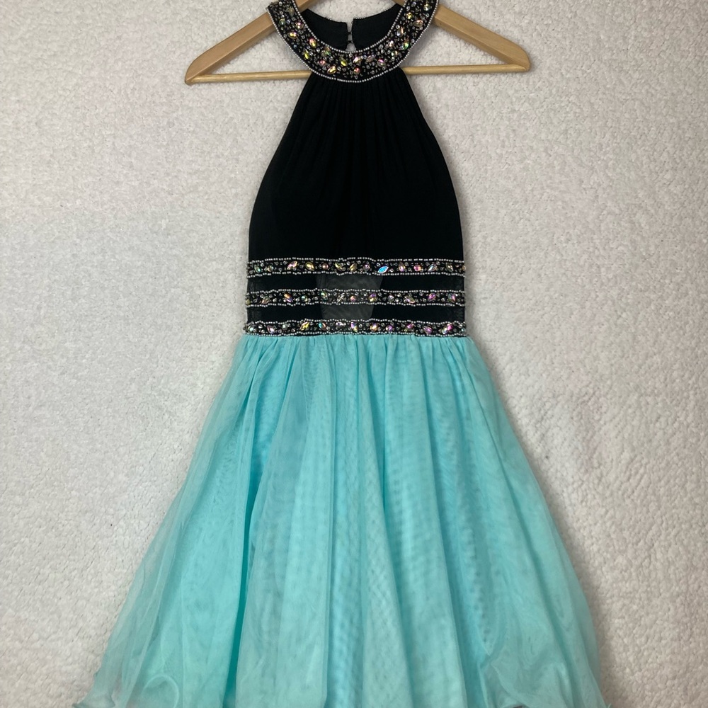 Homecoming, party, blue semi formal dress size 7